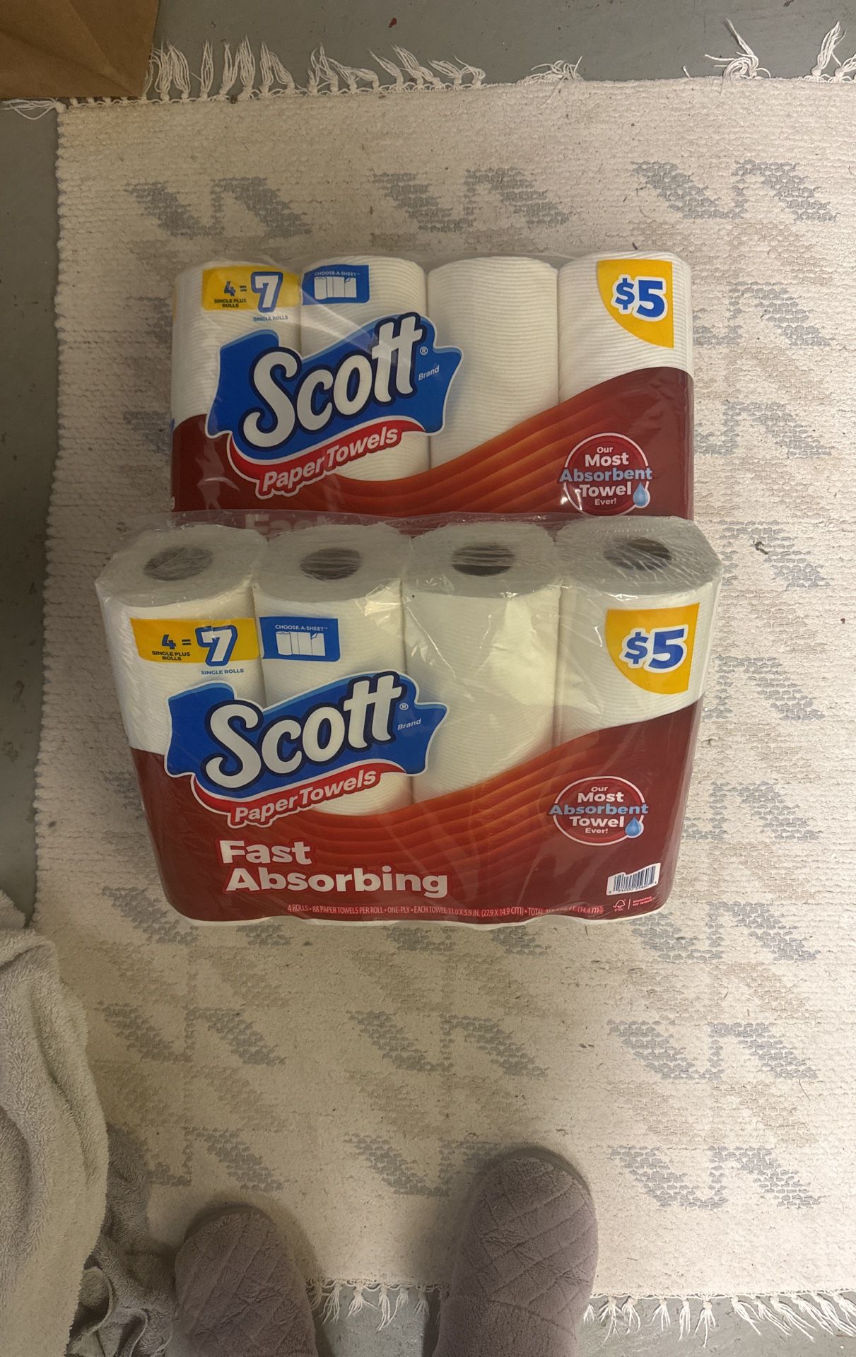 2 Scott Paper towels 