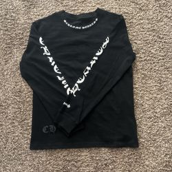 Black Long Sleeve Chrome Heart Shirt
