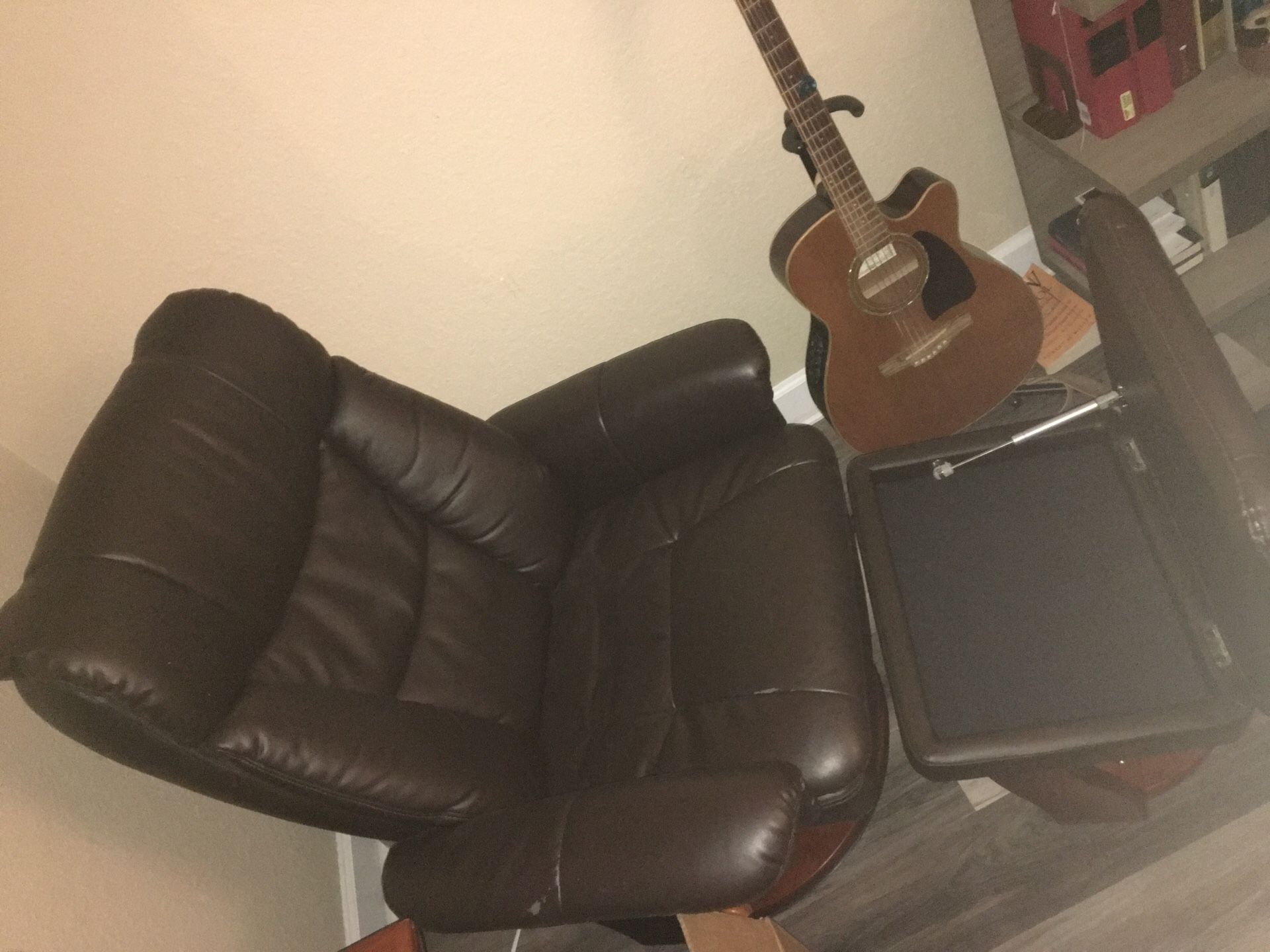 Leather chair seat recliner lazy boy