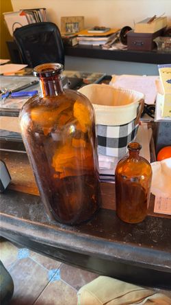 Vintage Amber Brown Clorox bottle