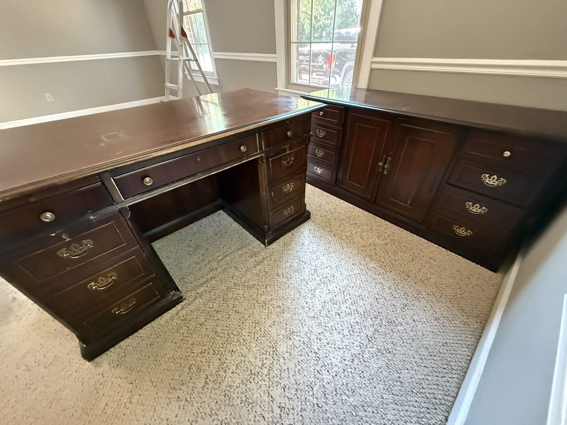 Desk And Credenza 