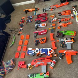 Multiple NERF Guns, attachments, Ammo. Some Are Sold In The Photo 