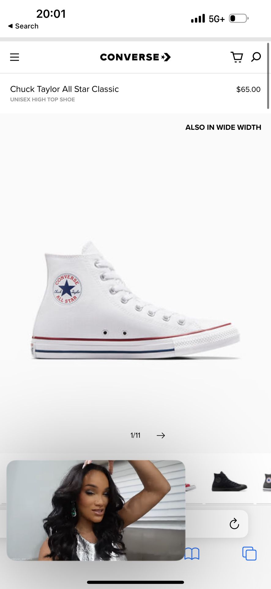 White Converse High top Shoes 