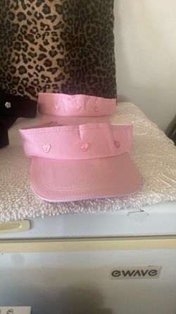 Adjustable Sun visor ( New)  Black and Pink with  Rinestone