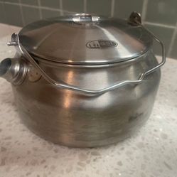 GSI 1L stainless kettle Camping Fire Jetboil MSR Water Pot Coffee Tea Ultralight Backpacking Hiking Outdoor 1/2 L, 1 Quart REI Patagonia Stove