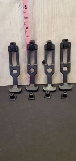4x Black Plastic Rubber Buckle Straps