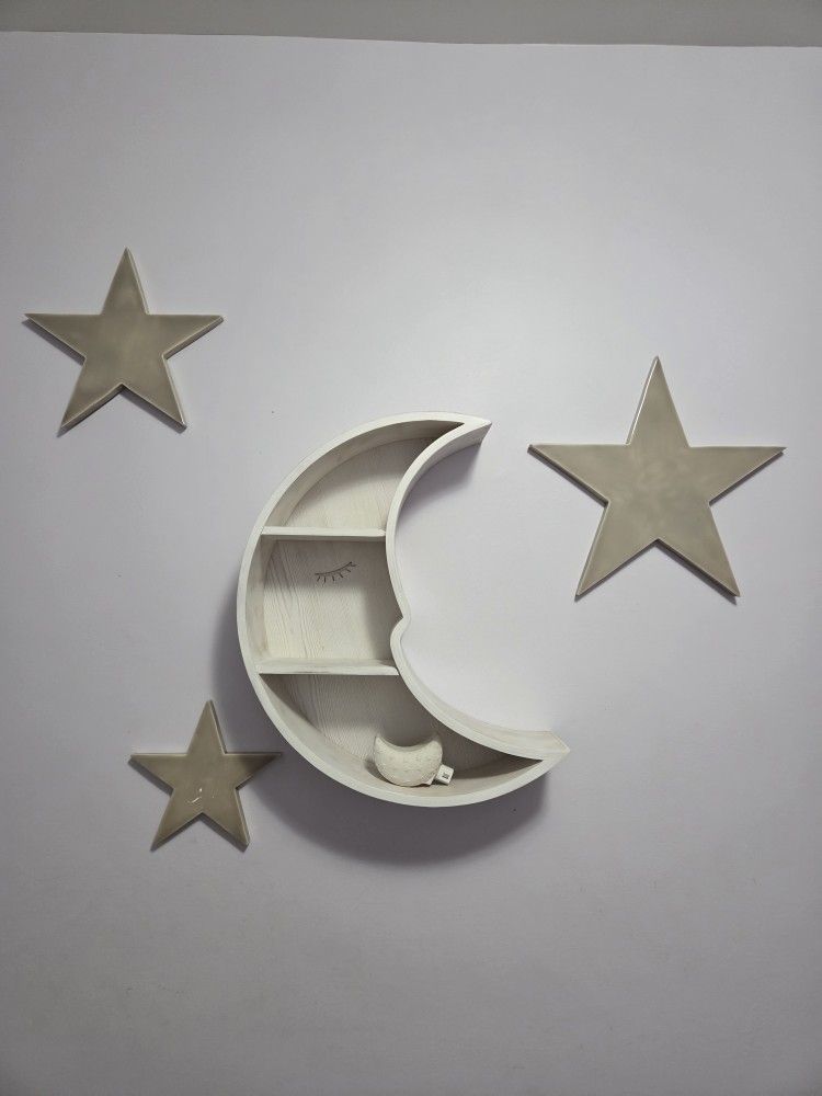 Pottery Barn Moon Shaped Kids Shelf