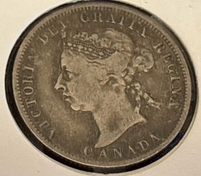 25 cents 1892. Antique coin of Canada