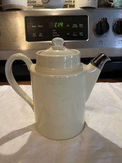 Vintage hall, pottery, teapot, silver, spout with lid