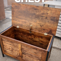 Storage Chest, w. 31x 15. H. 19.  Wooden Toy Box, Retro Entryway Shoe Storage Bench with Flip-Top, Sturdy Large Storage Trunk for Living Room, Bedroom