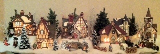 Heritage village collection...6 buildings with all accessories including figurines and trees $175.00 Pick up in Westlake Ohio