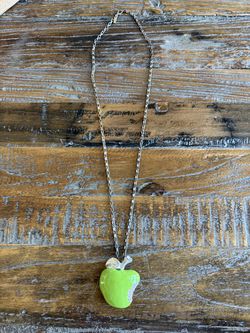Women Green Apple Pendant Necklace for St. Patrick’s Day