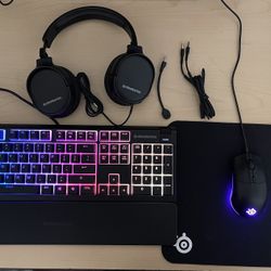 SteelSeries Premier Gaming Bundle Keyboard, Mouse, Headset, Mousepad