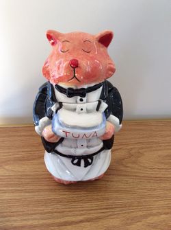 Ceramic cat treat jar