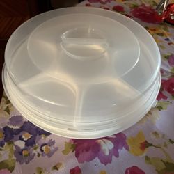 Rubbermaid Servin Saver 13" Round Vegetable Fruit Dip Tray Ivory 0259 Preowned