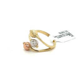 14kt Gold Tri Color 3 Diamond Cut Spheres Ring 3.20grams Size 8 1/2 165041 8