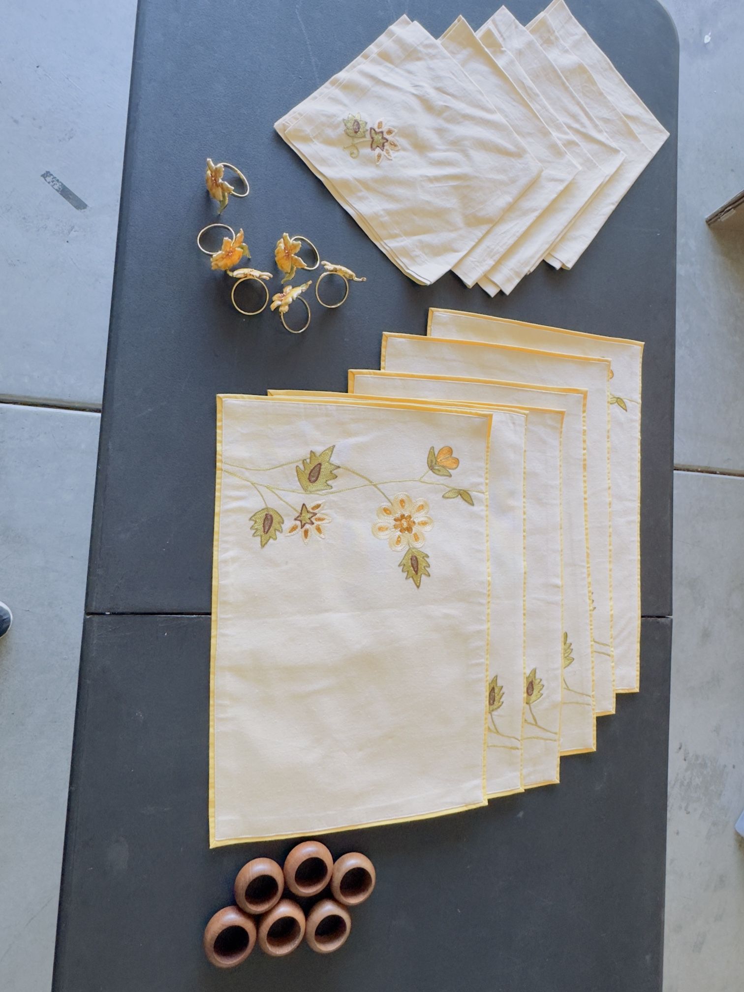Fall Placemat & Matching Napkins, Rings - Selling as Set