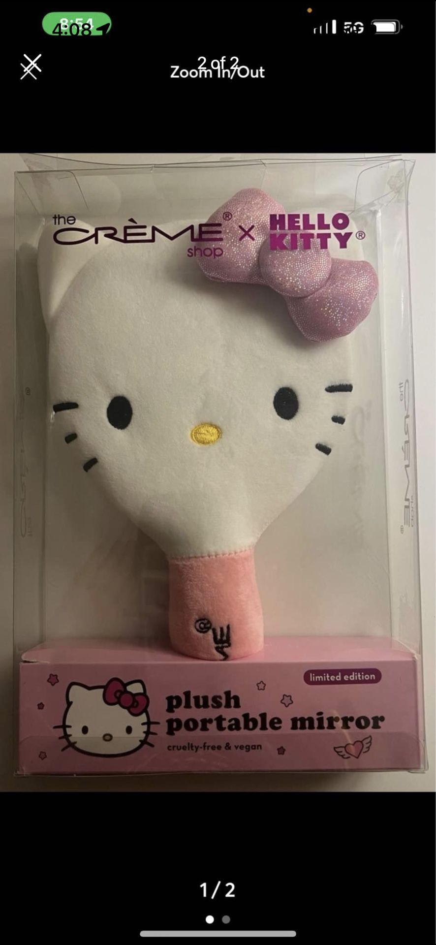 Hello Kitty Plush Portable Mirror ** Firm Price**