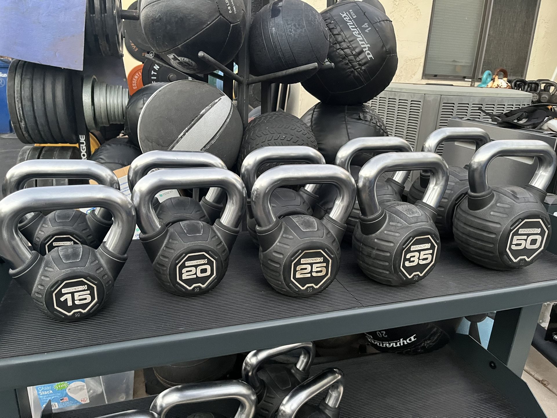 Rubber Coated Kettlebell Set 15-50 Pairs
