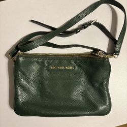 Michael Kors Green Lambskin Cross Body 