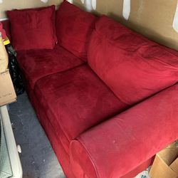 Red Microfiber Sofa