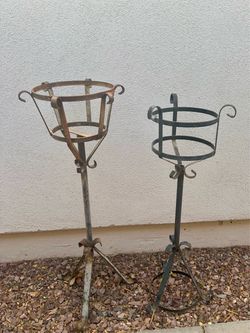 Wrought Iron Plant Stands Set of 2