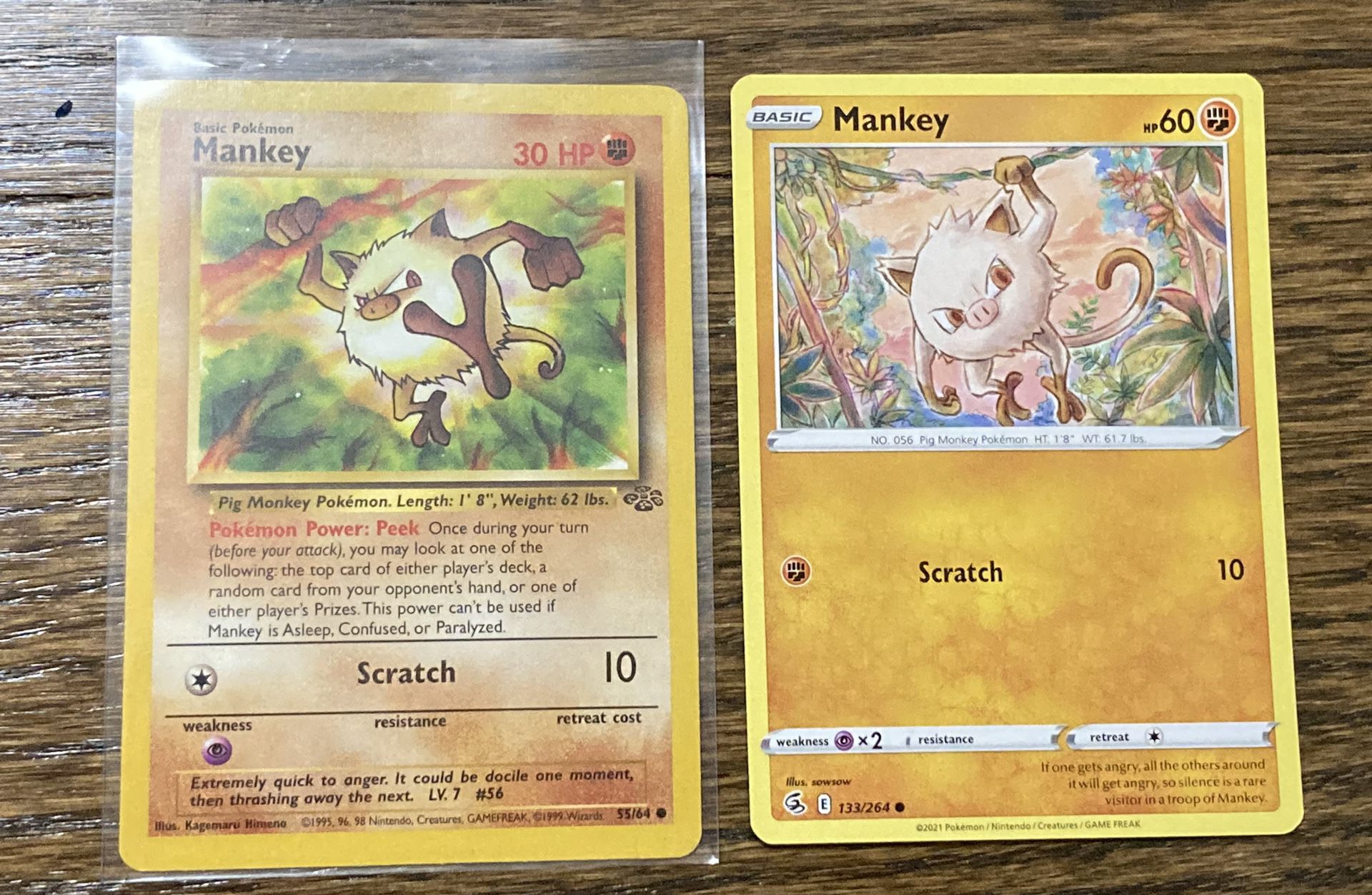 ORIGINAL 1995 2 MANKEY Pokemon Set Ultra Rare Trading Cards Fighters Type Z Y Z 