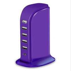 iPhone Charger Fast Charging Upoy, Multi Device USB Charging Station, 6 Ports USB Blocks, Power Adapter 1 USB C + 5 USB A Ports, Kawaii Electronics Ac