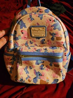 Disney Parks Loungefly Stitch & Angel Mini Backpack