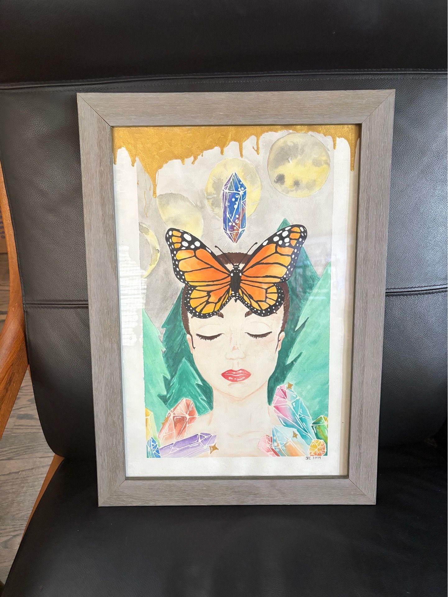 Framed painting Butterfly Lady Crystal Fairy