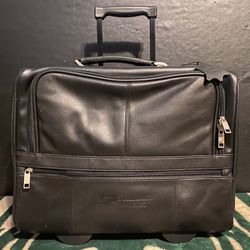 Rolling Premium Leather Briefcase.