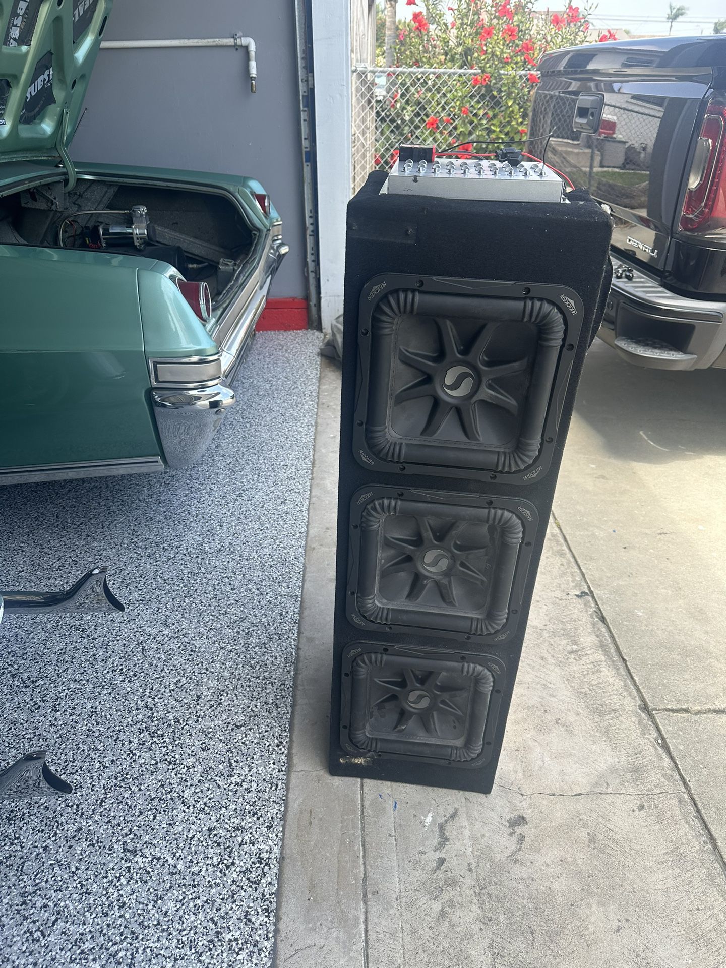 Subwoofer Box 3- 10” Kicker L5 Subs With Amps @ Crossover