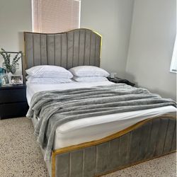 New Upholstered Velvet Bed Frame- Shop Now Pay Later- No Credit Needed. 