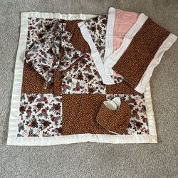 Baby Girl Gift - Blanket, Nursing Cover, Bib, Burp Cloths