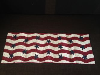 Beaded US /American Flag Stars 4mm Beads, Wall Hanging