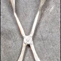 Silver-plated Scissor-style Pastry Tongs