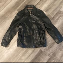 BANANA REPUBLIC LEATHER JACKET XS BLACK ZIP FRONT