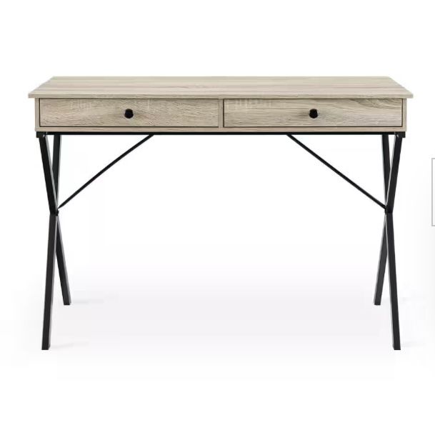Rectangular Oak 2-Drawer Writing Desk