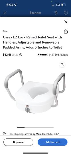 Carex Ez Lock Raised Toilet Seat With Handles