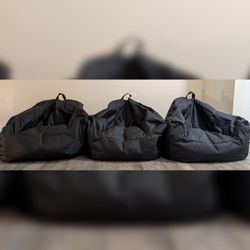 Set of 3 Big Joe Black Bean Bag Chairs