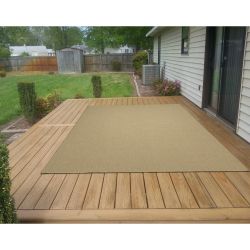 Ottomanson Jardin Collection Solid Beige 5 ft. x 7 ft. Indoor/Outdoor Area Rug