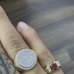 Solid 14K Natural VVS Diamond Ring 