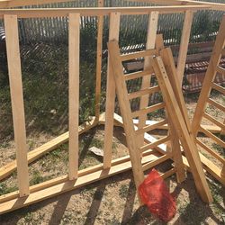 Tent twin size bed frame and wood