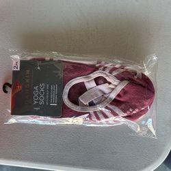 Yoga Socks New DanSkin  Brand  2 P k  with no-slip Grip One Size Piece Fits Most