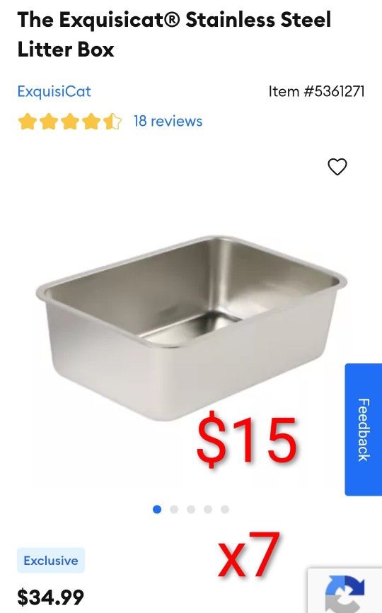 Stainless Steel Cat Litter Pan