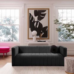 Black Velvet Sofa