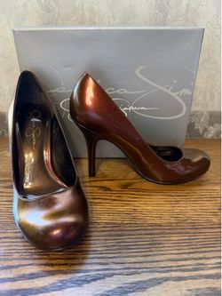 Jessica Simpson 6.5 Women’s Brown Patent Leather Pumps Heels Shoes NEW
