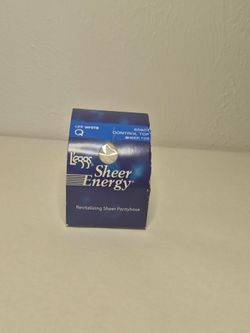 Vintage L’eggs Sheer Energy Pantyhose Size Q Off White Control Top Sheer Toe NOS