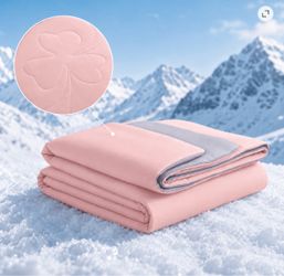 PYROEPLEEA 90" × 90" Cooling Blanket Queen Size for Hot Sleepers, Lightweight Breathable Soft Blanket for Night Sweats, Bed Sofa Travel, Clover Pink