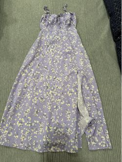 SHEIN Lavender Floral Midi Dress Women’s Small